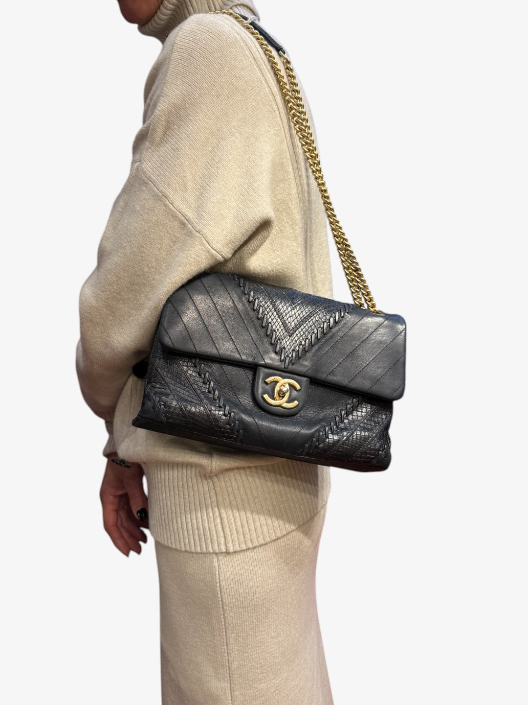 Sac Timeless Flap Chevron & Phyton Patchwork