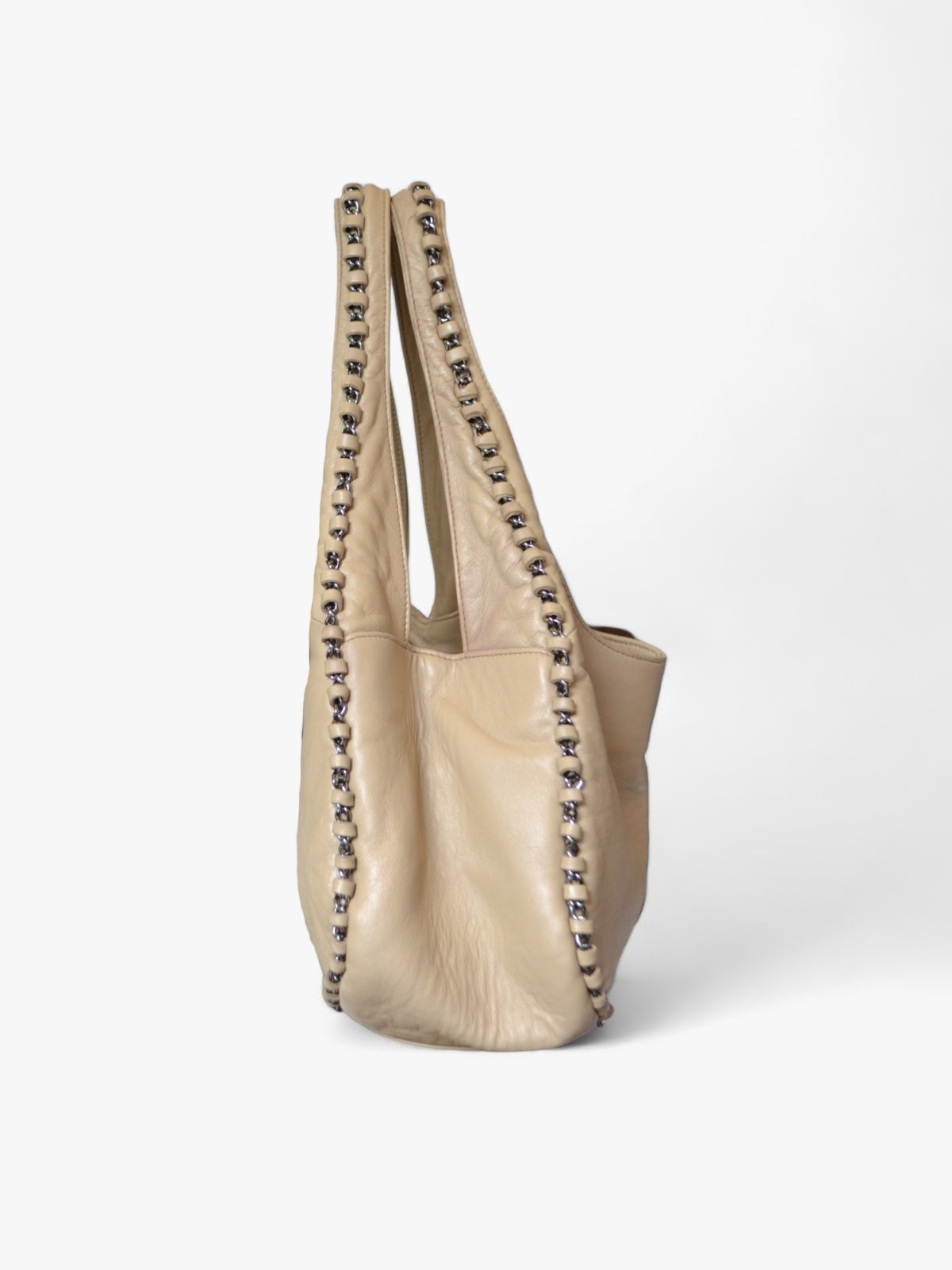 Sac Hobo Cuir Beige