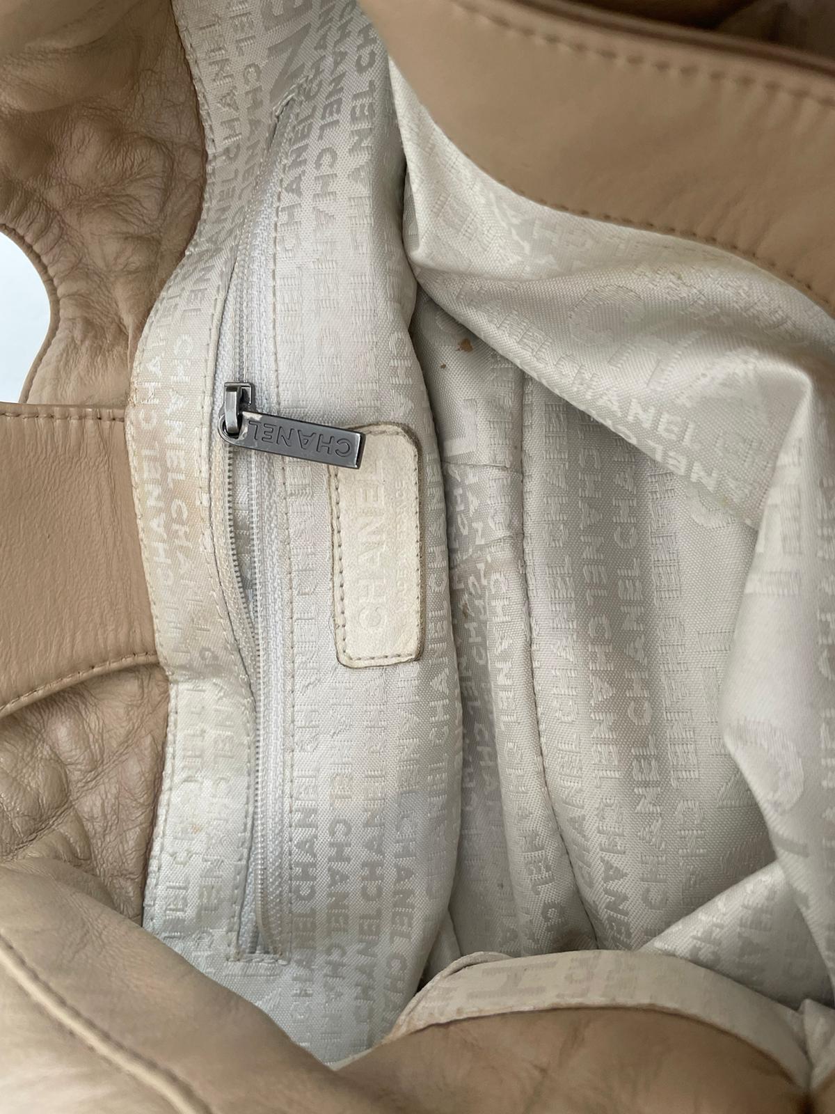 Sac Hobo Cuir Beige