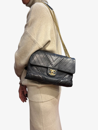 Sac Timeless Flap Chevron &amp; Phyton Patchwork