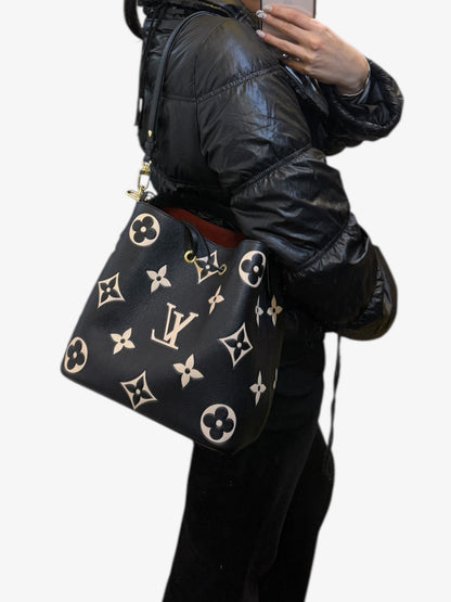 Sac NéoNoé MM en cuir Monogram Empreinte Giant Noir.