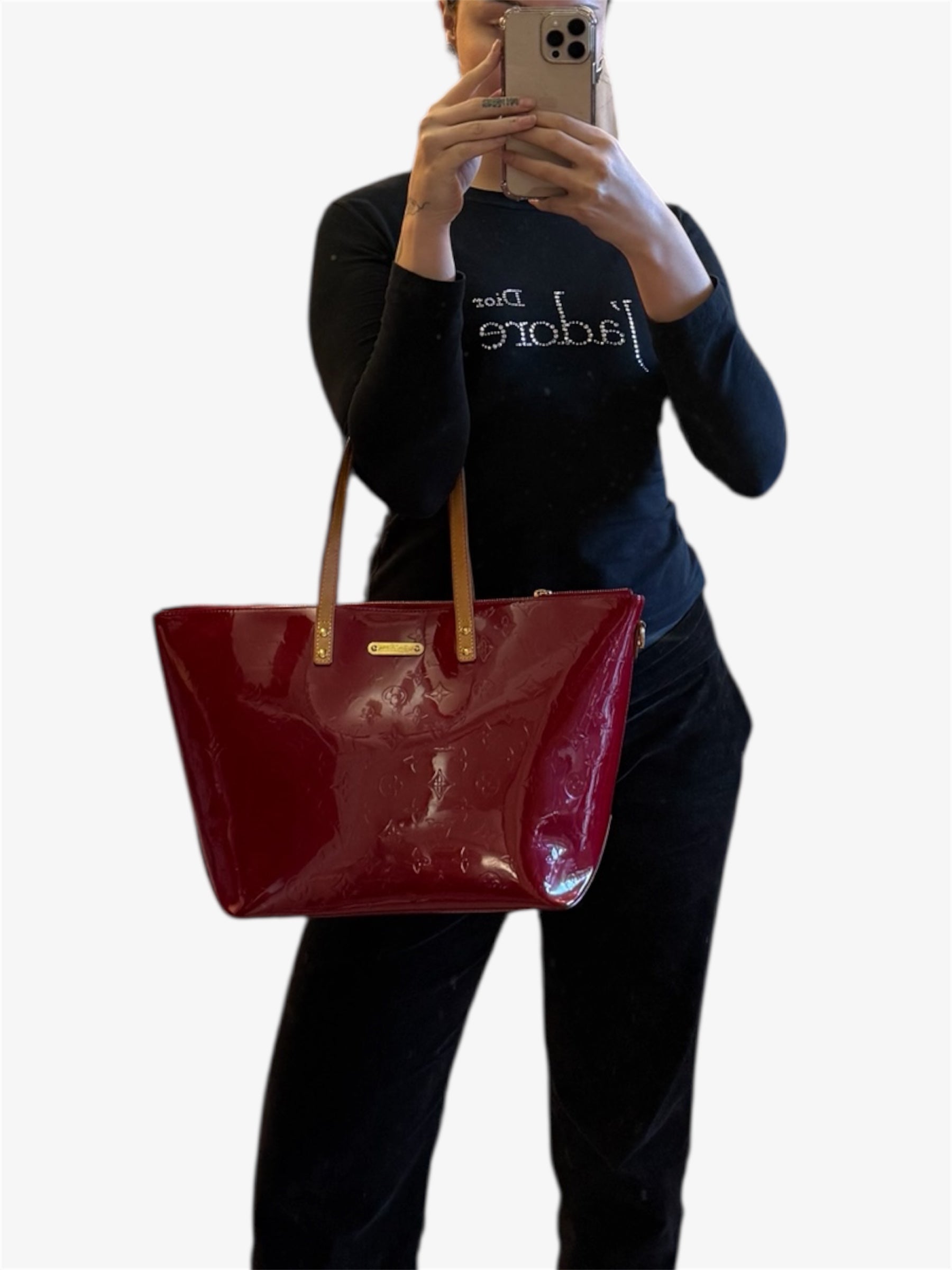Sac Bellevue Monogram Vernis rouge