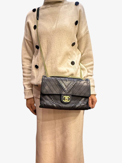 Sac Timeless Flap Chevron &amp; Phyton Patchwork