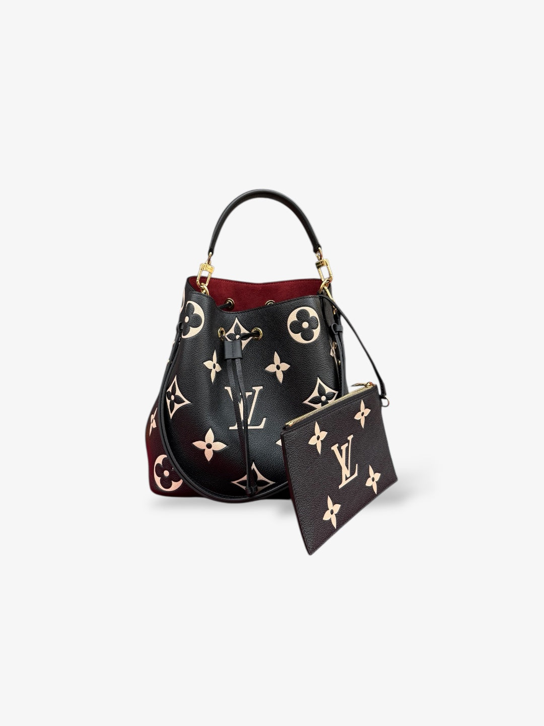Sac NéoNoé MM en cuir Monogram Empreinte Giant Noir.