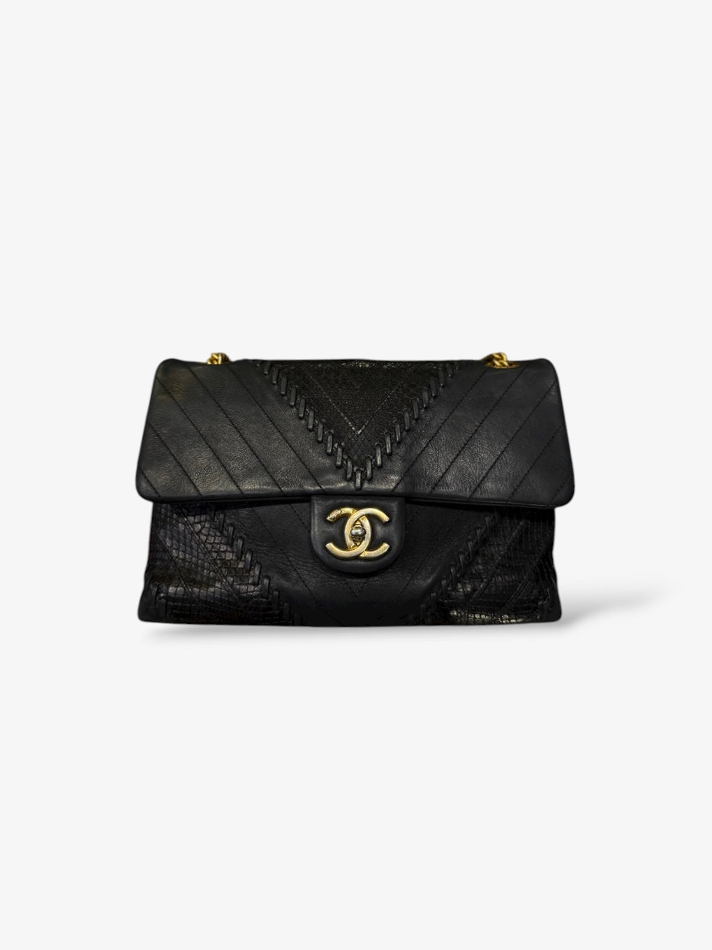 Sac Timeless Flap Chevron &amp; Phyton Patchwork