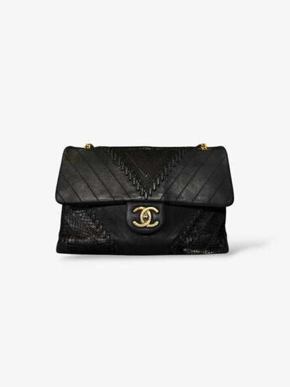 Sac Timeless Flap Chevron &amp; Phyton Patchwork