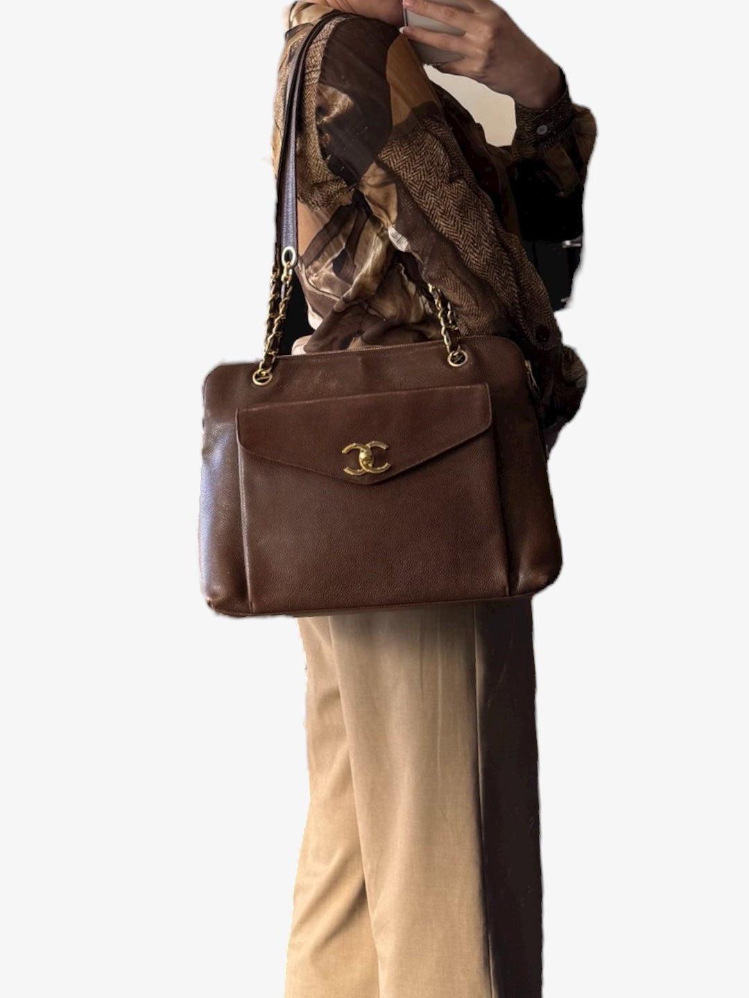 Sac vintage flap marron