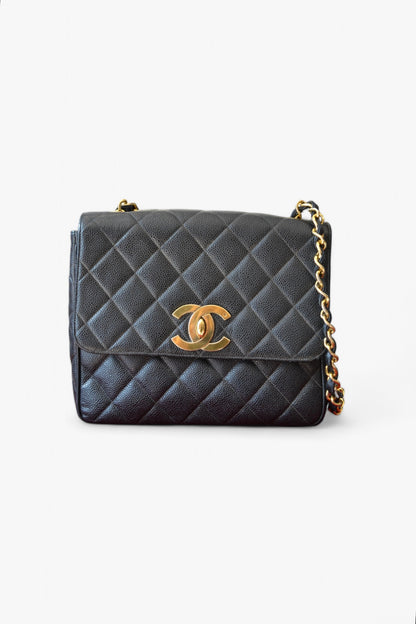 Black Caviar Flap Bag