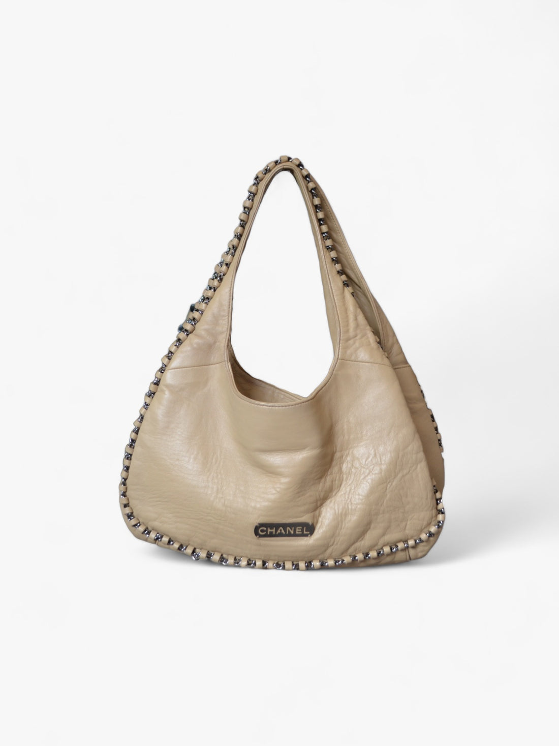 Sac Hobo Cuir Beige